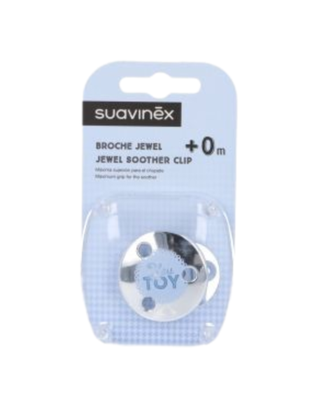 Suavinex Broche de Pinza Jewel -azul-