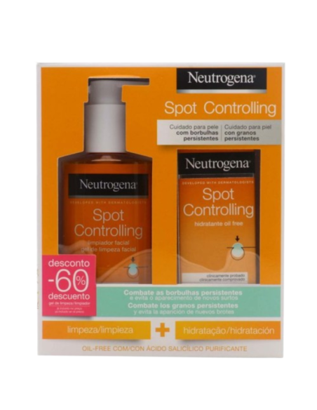 NEUTROGENA SPOT CONTROLLING PACK LIMPIADOR 200ML + HIDRATANTE OIL FREE 50ML