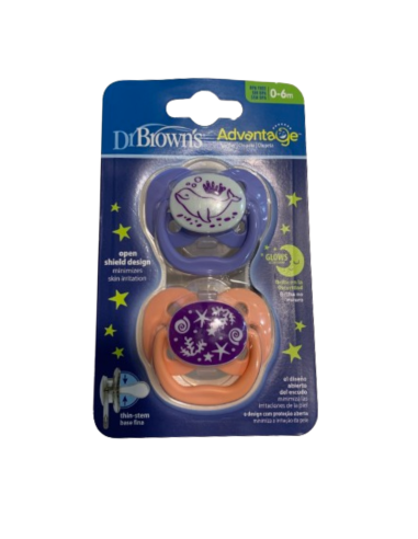 DR BROWN'S CHUPETES ADVANTAGE NOCTURNO 0-6 MESES