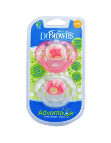 DR BROWN'S CHUPETES ADVANTAGE NOCTURNO  6-18 MESES