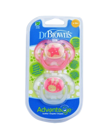 DR BROWN'S CHUPETES ADVANTAGE NOCTURNO  6-18 MESES