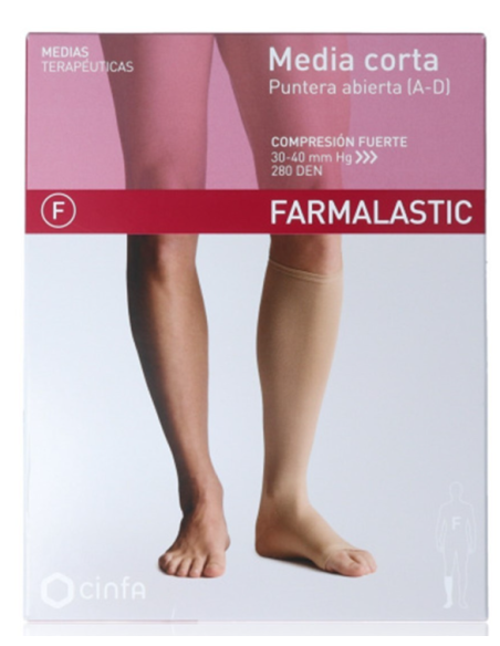 FARMALASTIC MEDIA CORTA COMPRESIÓN FUERTE TALLA MEDIANA
