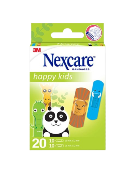 3M NEXCARE HAPPY KIDS TIRITAS ANIMALES 20 UNIDADES