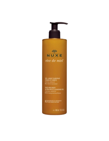 NUXE REVE DE MIEL GEL LIMPIADOR DERMATOLÓGICO PARA ROSTRO Y CUERPO 400ML